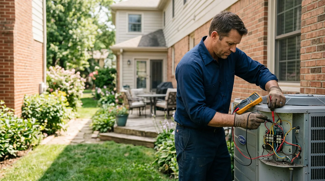 HVAC technician working near Deposit, NY
